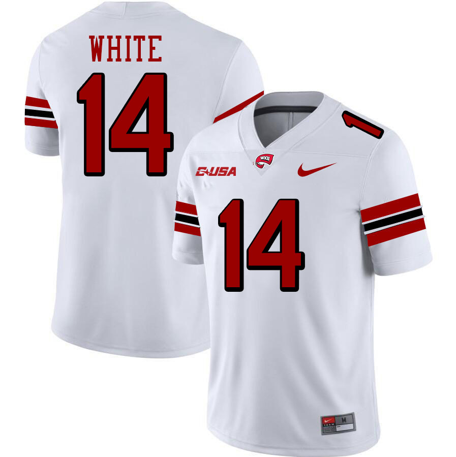 Mike White WKU Jersey,Western Kentucky Hilltoppers #14 Mike White Jersey Youth-White